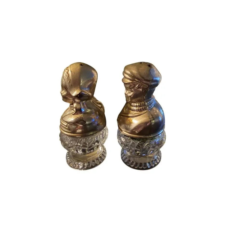 Guardian Service Salt and Pepper Shaker Set Dutch Boy and Girl Silver-plated